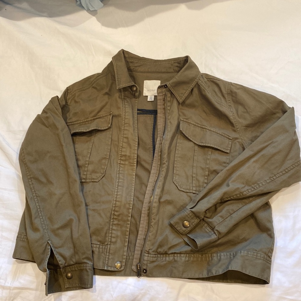 Sejour | Olive green casual jacket. 16W.